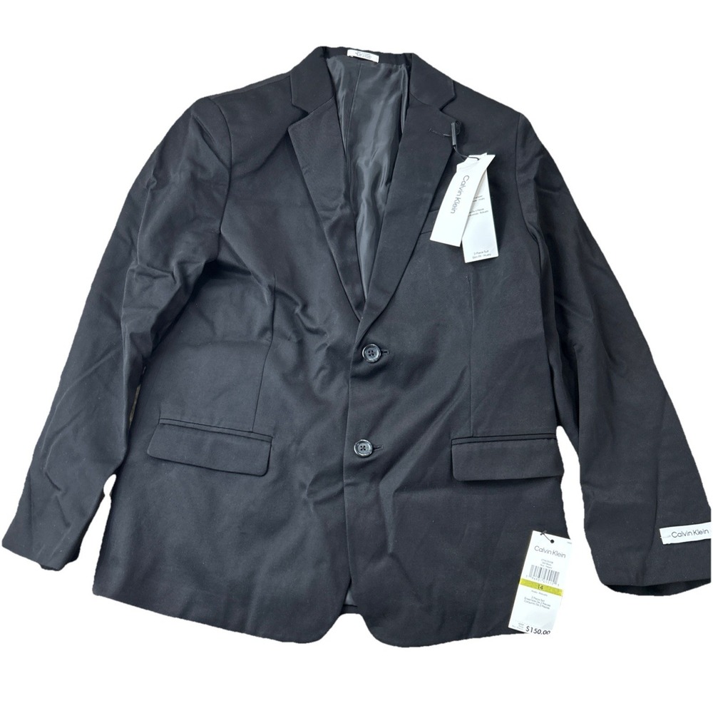 Calvin Klein Boys Blazer – Size 14 Husky Black Suit Jacket Formal Wear